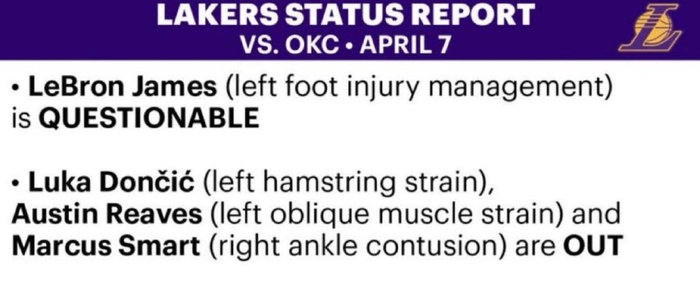 湖人排名跌至西部第四迎战雷霆 掘金力克开拓者